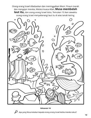 Parting the Red Sea coloring page