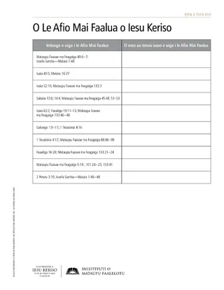 handout, Second Coming of Jesus Christ