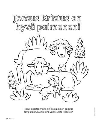 Värityskuva lampaista