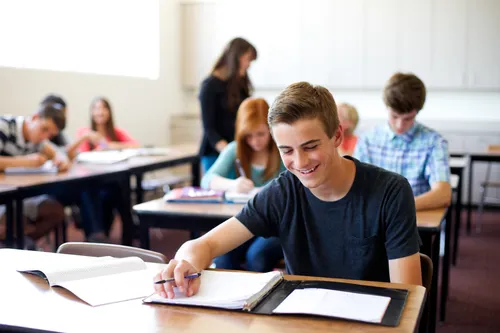 A classroom of high school students