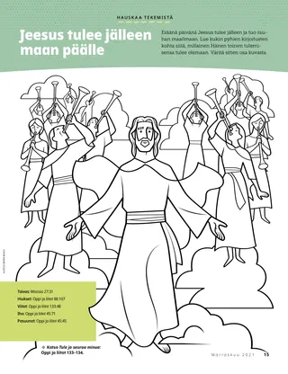 color-by-number picture of Jesus at the Second Coming