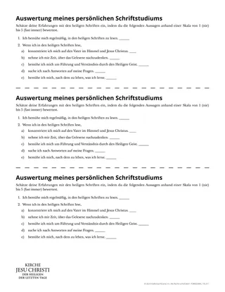 Auswertung meines persönlichen Schriftstudiums