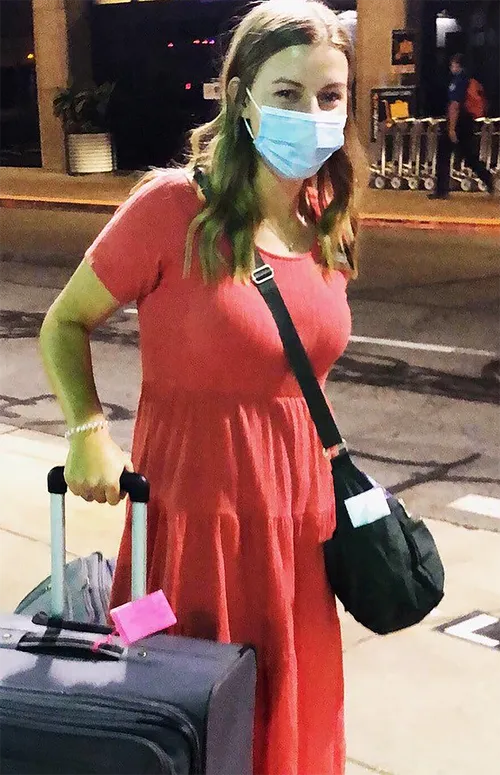 Sister Palmer at the airport