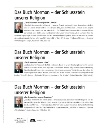 Handzettel, Der Schlussstein unserer Religion