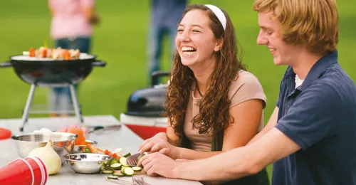 young people talking and laughing