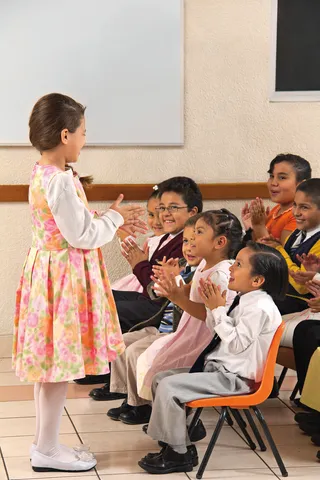 children following the leader