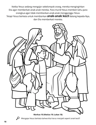 Jesus Blessed the Children coloring page