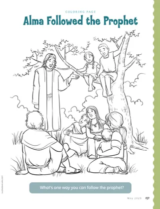 coloring page of Enos praying