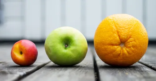 fruit arranged by size