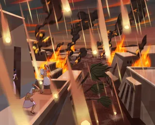 hail and fire storm destroying Egypt