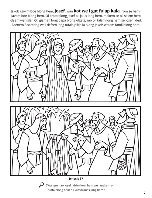 Joseph’s Coat of Many Colors coloring page