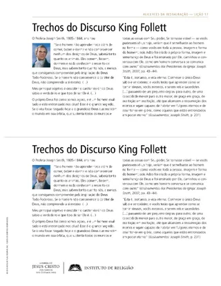 material de apoio, Discurso King Follett