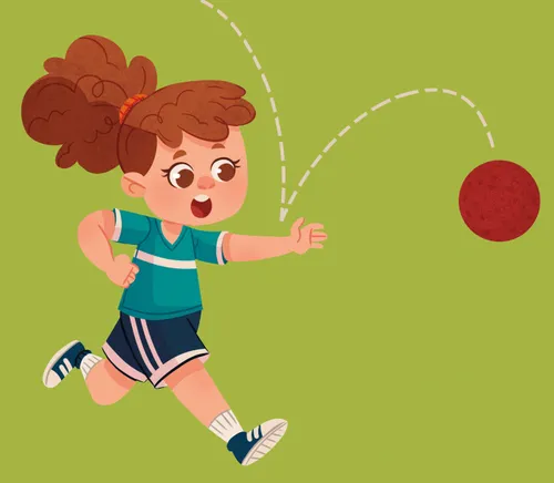 girl playing kickball