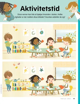 spot the difference activity with kids in preschool