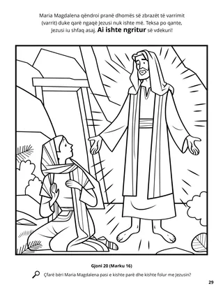 The Risen Christ Appeared to Mary Magdalene coloring page