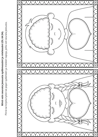 toimintasivu: minä voin seurata Jeesusta Kristusta sydämessäni ja mielessäni