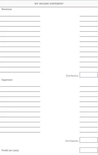 Blank form: My Income Statement