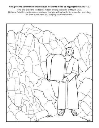 Primary activity page: God gives me commandments because he wants me to be happy