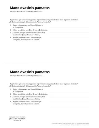 Spiritual Foundation handout