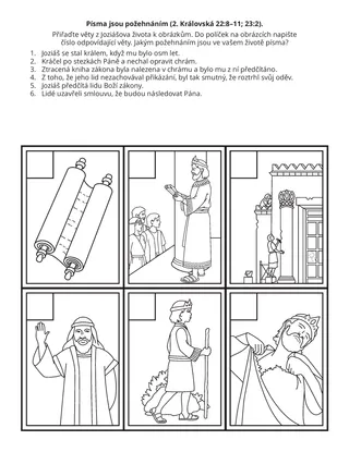 stránka s činnostmi: Písma jsou požehnáním