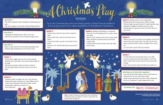 a play with illustration of the nativity