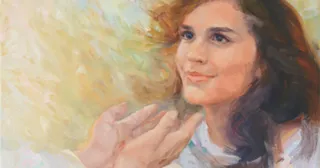 救主的手伸向一個婦人