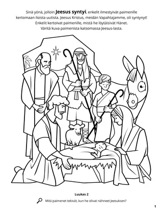 Jesus’s Birth coloring page