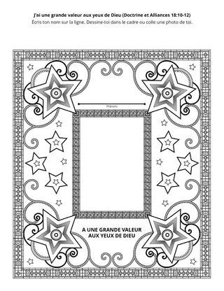 Page d’activité : j’ai une grande valeur