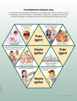 cut-out cards of children getting baptized and taking the sacrament