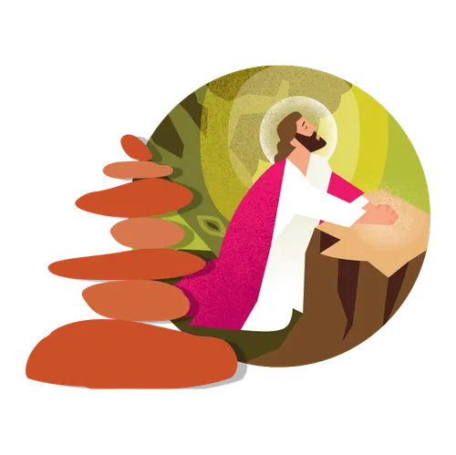 cairn and Jesus Christ in Gethsemane