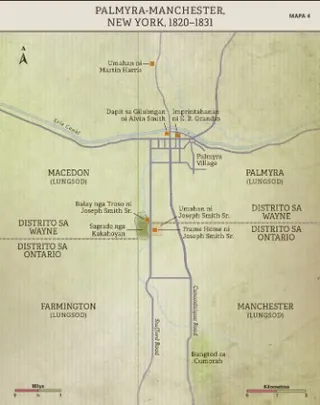 Mapa 4: Palmyra-Manchester, New York, 1820–31