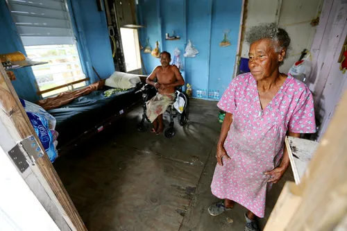 eldery woman and grandson in Puerto Rico