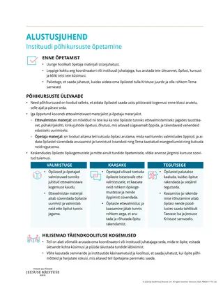 handout, ALUSTUSJUHEND