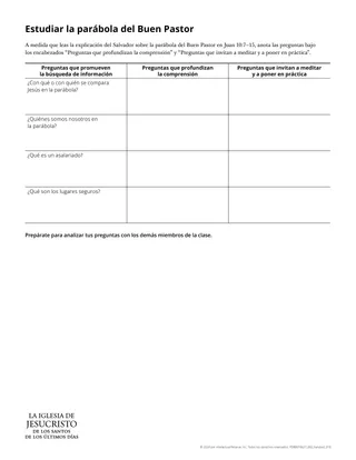 Volante Estudiar la parábola del Buen Pastor