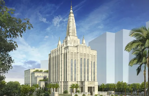Artist rendering of the Bengaluru India Temple