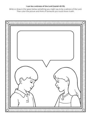 activity page: I can be a witness of the Lord