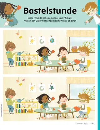 spot the difference activity with kids in preschool