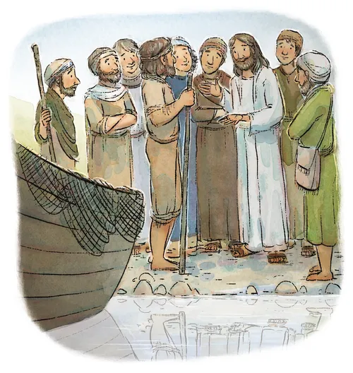 Jesus talking to fishermen