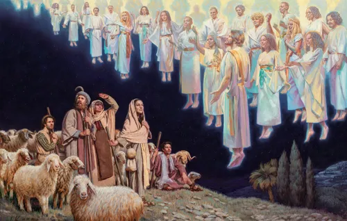 angels announcing Christ’s birth to shepherds