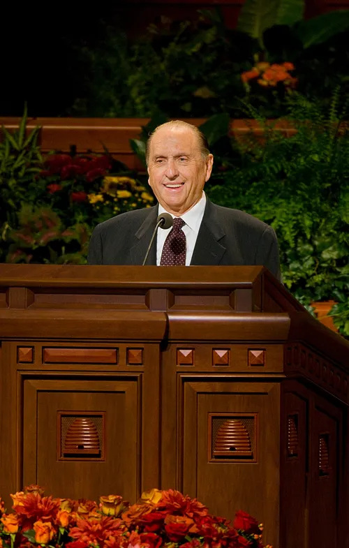 President Monson at pulpit