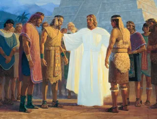 Christ with Three Nephite Disciples, by Gary L. Kapp