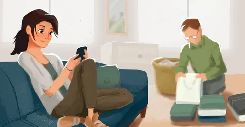 young woman with phone