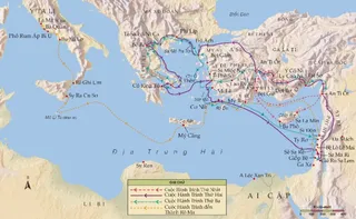 bản đồ các cuộc hành trình của Phao Lô