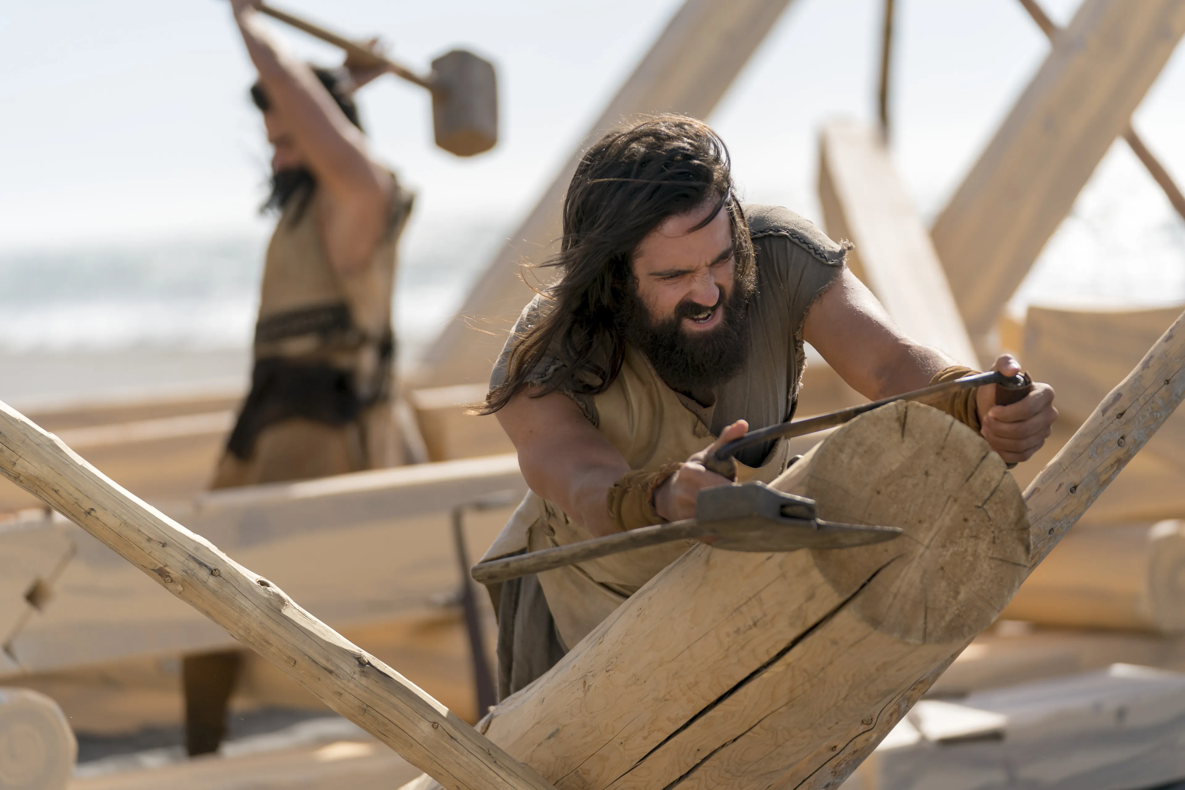 Lemuel helps build the ship.