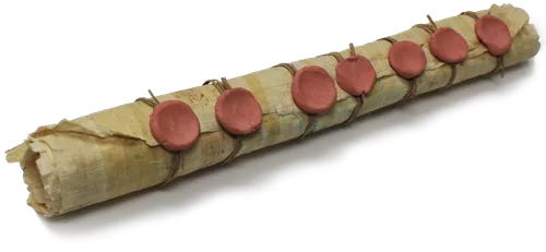depiction of a papyrus scrol sealed with seven seals