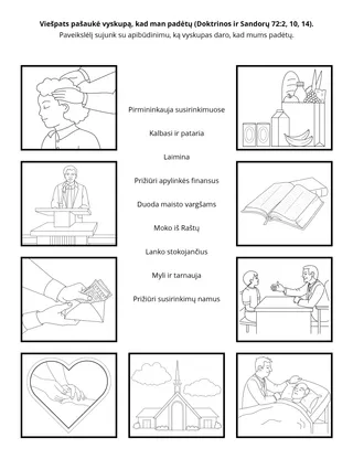 užsiėmimų puslapis. Vyskupas tarnauja apylinkės nariams