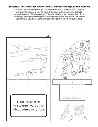 tehtäväsivu: Usko Jeesukseen Kristukseen voi auttaa minua olemaan rohkea