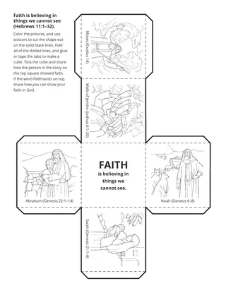 activity page: faith is believing in things we cannot see