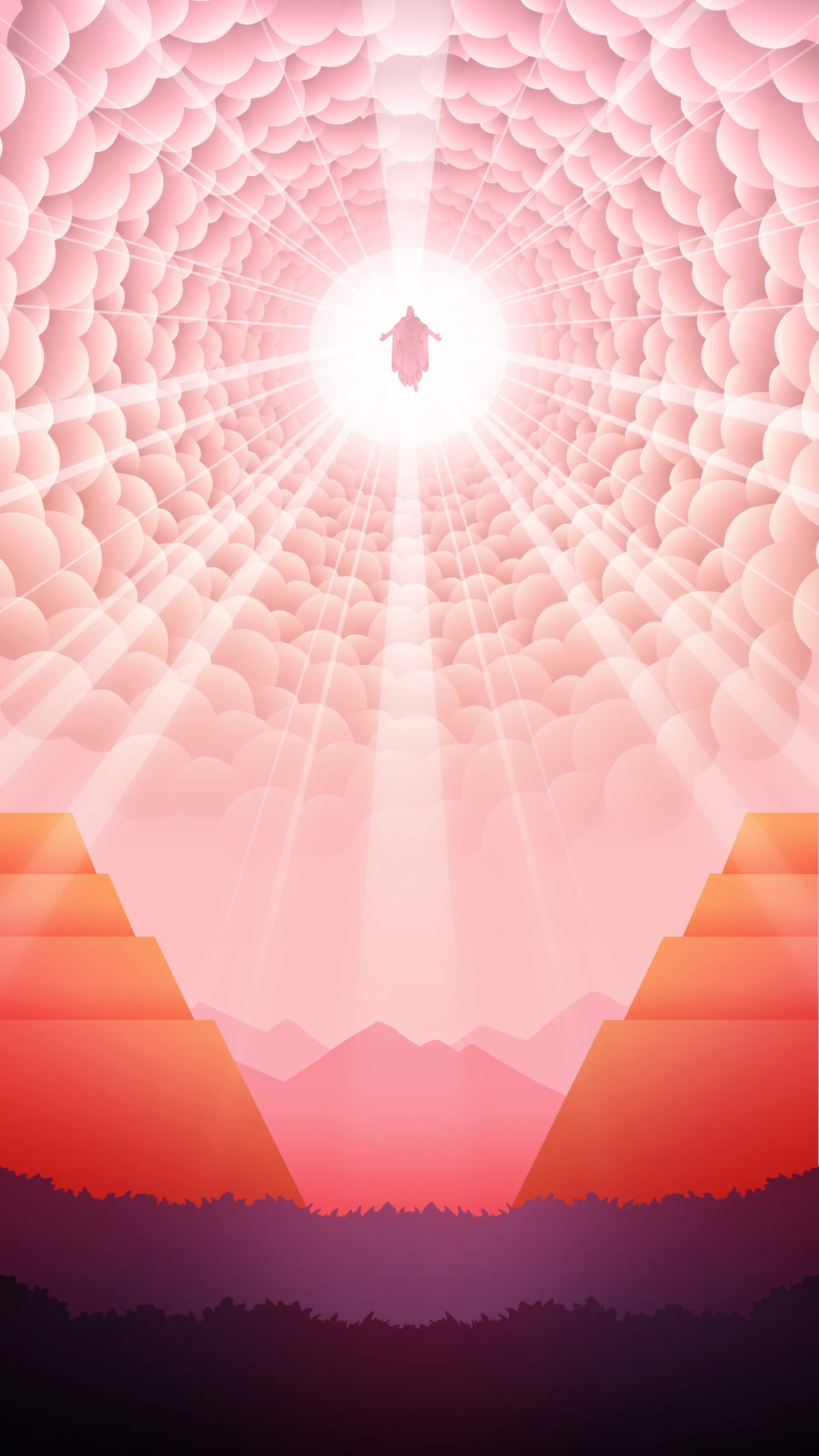 Christ descending in ancient America.