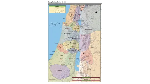 isang mapa ng pagkakahati ng labindalawang lipi ng Israel